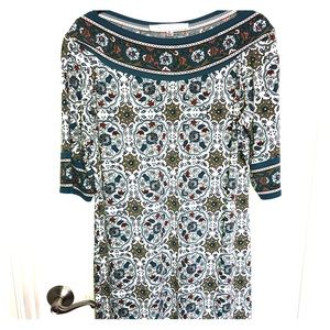 Beautiful green patterned dress XL